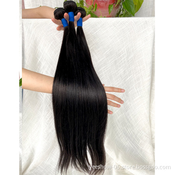 100 human hair extension bundles with closure, 10a grade straight peruvian human hair products for black women